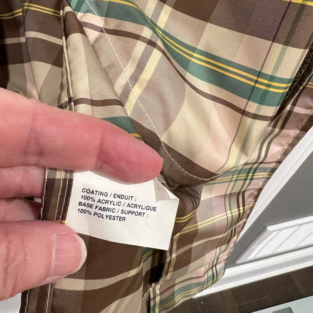 GAP Women's Trench Coat - Brown and Pink Plaid - Picture 14 of 16
